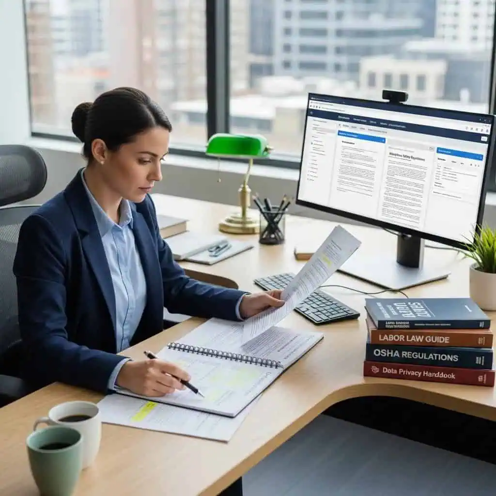 hr professional managing compliance documents in a modern office 9735ee10 7fa8 496c 9eb0 d8667bc8a7fb 1 HR outsourcing