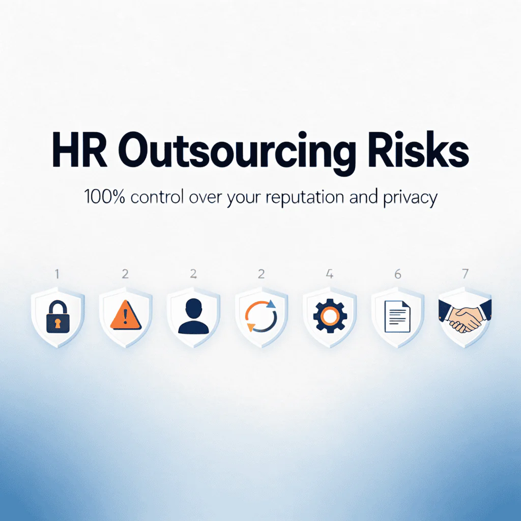 HR outsourcing risks, privacy, reputation management, business security.